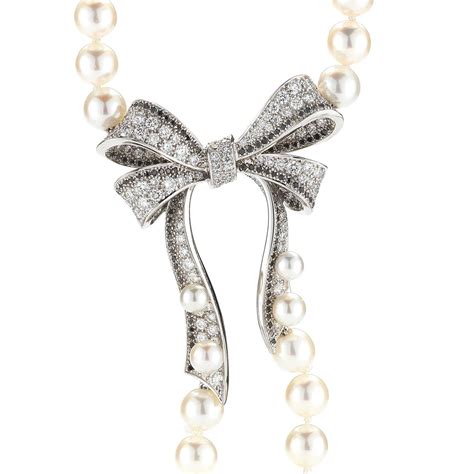 chanel diamond bow necklace|genuine chanel necklace.